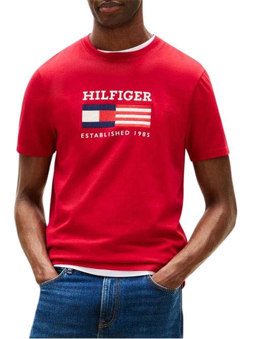 T-shirt rossa in cotone Tommy Hilfiger | MW0MW39843XLD